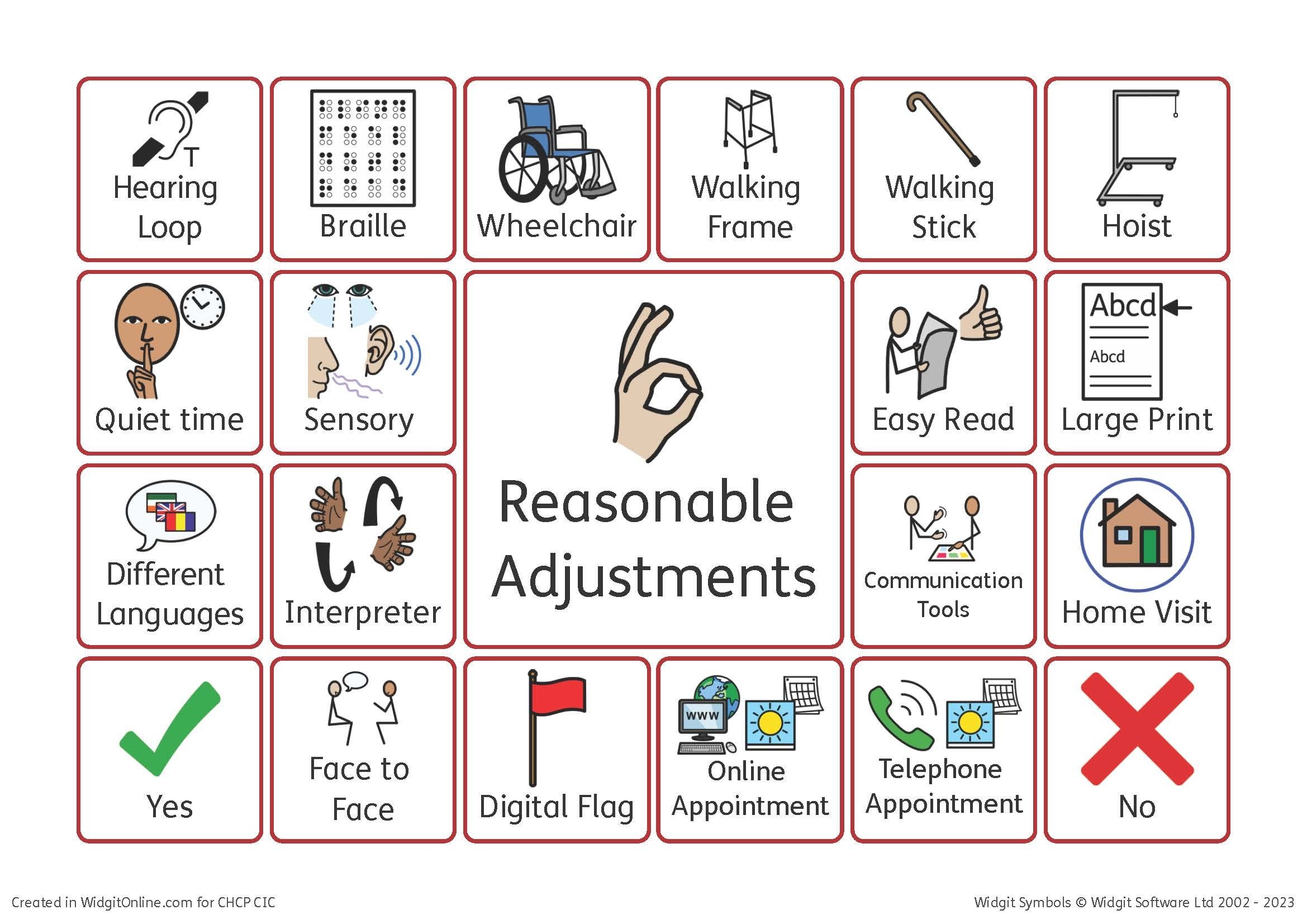 Reasonable Adjustment flag 1