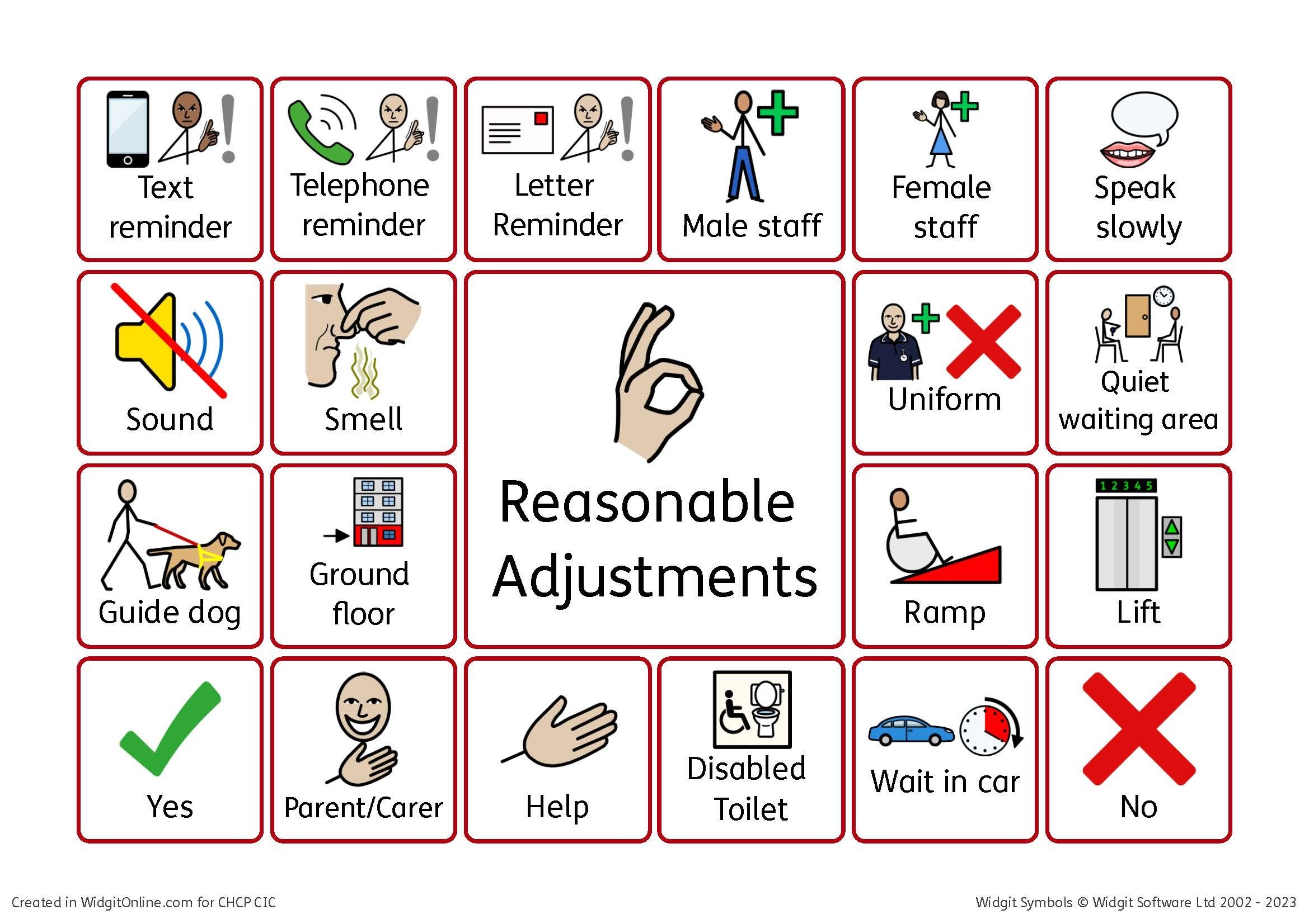 Reasonable adjustment Flag 2