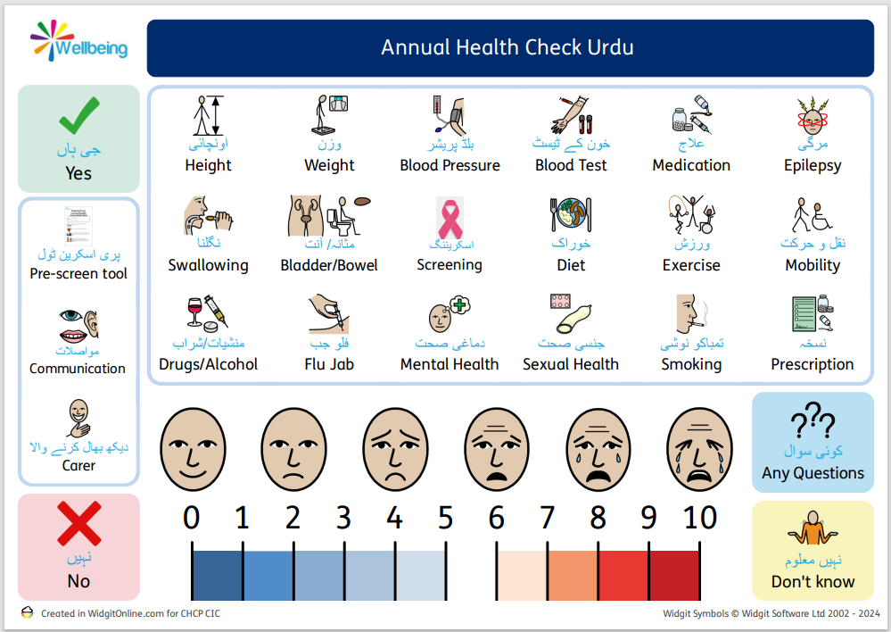 Annual health check reasonable adjustments - Urdu